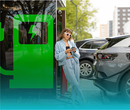 White Electric Vehicle